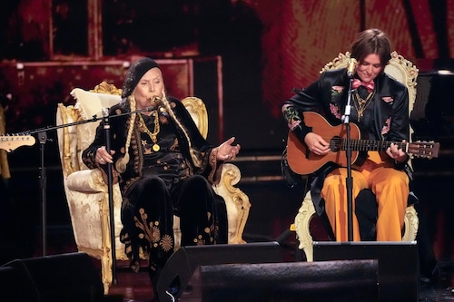 Joni Mitchell, left, and Brandi Carlile