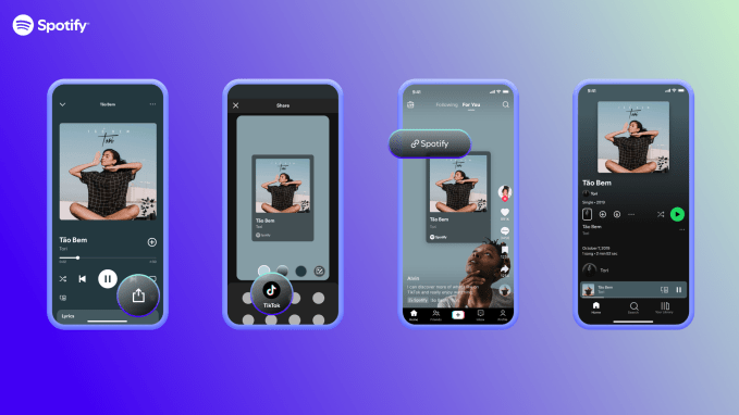TikTok's latest feature allows music fans to "Share on TikTok" from Spotify and Apple Music | TechCrunch